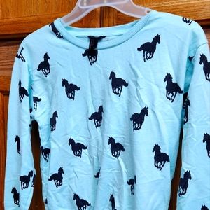 Girls large sweater top blue